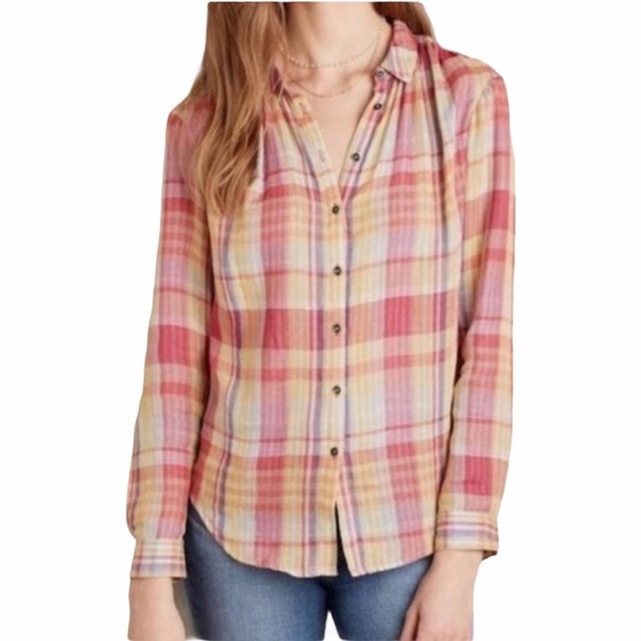 Anthropologie Tops - Anthropologie Holding Horses Plaid Button Down 0